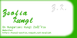 zsofia kungl business card